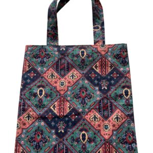 Multicoloured patterned tote bag